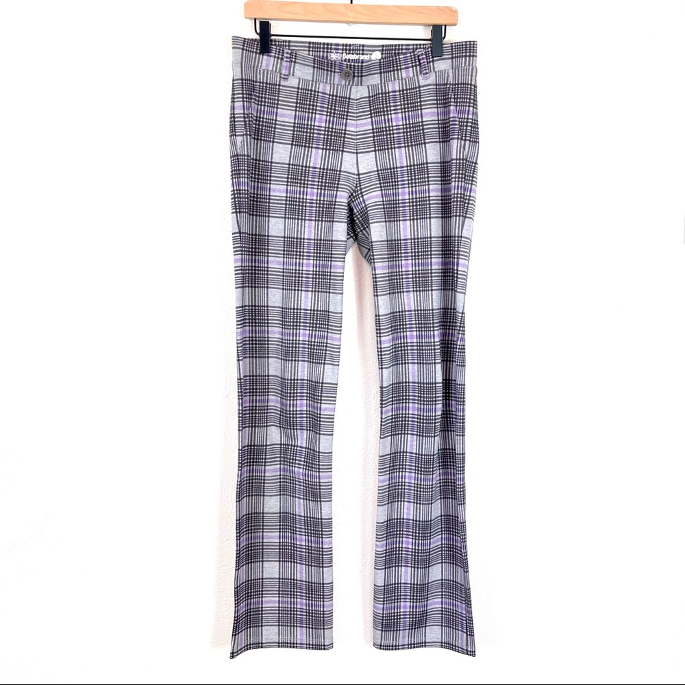 Betabrand Purple Plaid Pants Large